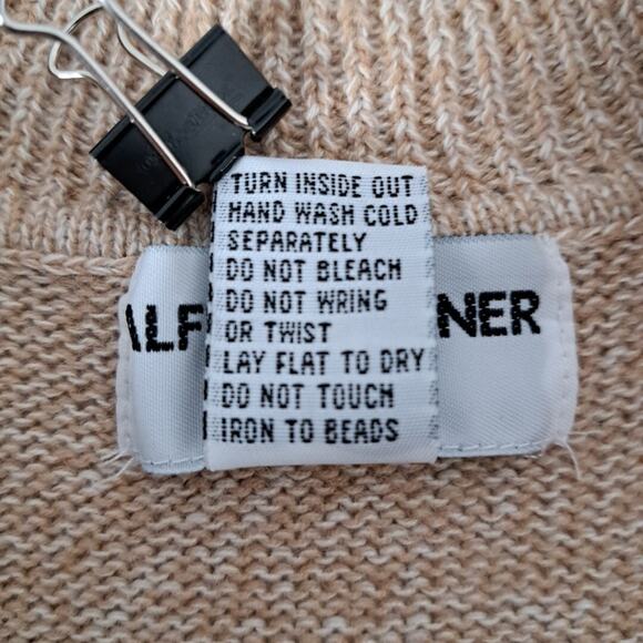 VTG Alfred Dunner Full Zip Sweater Womens PL Beige Knit Cardigan Embroidered 90s - Picture 15 of 15